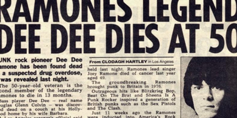 Há dez anos morria Dee Dee Ramone